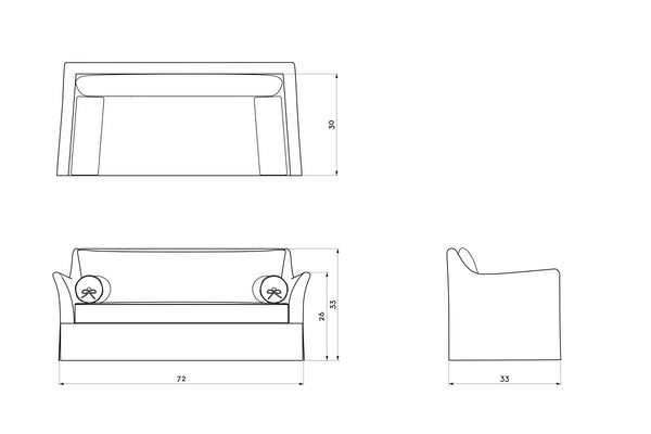 Curved Arm Sofa_Solid Color