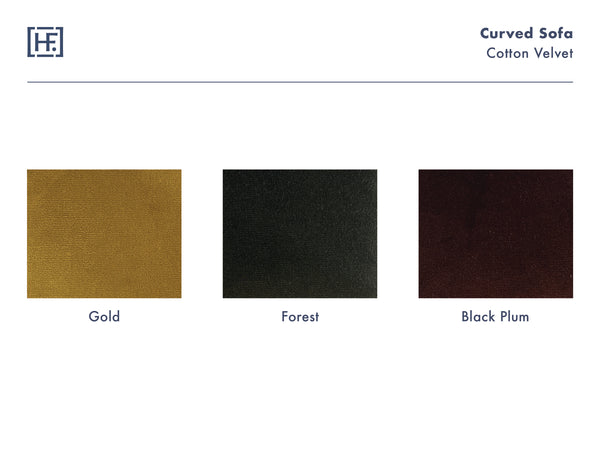 Curved Arm Sofa_Solid Color