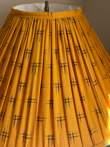 Vintage Ceramic Lamp with Orange Shade